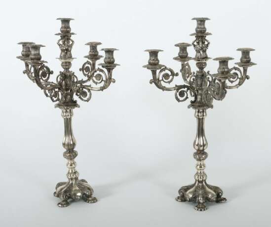 Paar Berliner Kerzenleuchter 1842-47, Silber, ca. 1.725 - photo 1