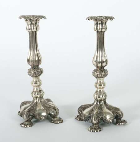 Paar Berliner Kerzenleuchter 1842-47, Silber, ca. 1.725 - Foto 6