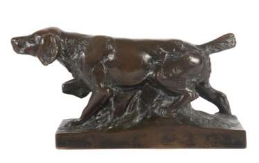 Jost, J. Bildhauer des 20. Jh. ''Setter'', Bronze patin