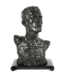 Bildhauer des 20. Jh. ''Männerbüste'', Bronze, patinier