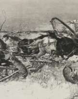 Rohr. W. (?) Grafiker des 19./20. Jh. ''Wolfsüberfall''