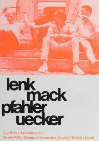 Plakat Lenk/Mack/Pfahler/Uecker 1970, Galerie Müller St - photo 1