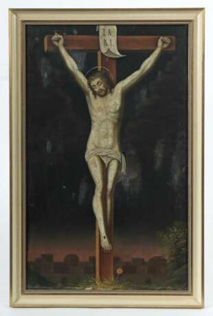 Kirchenmaler des 18./19. Jh. ''Christus am Kreuz'', Dar - photo 2