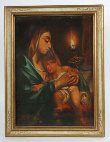 Maler des 19. Jh. ''Madonna mit Kind'', Darstellung der - photo 2