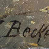 Becker, J. Maler des 19./20. Jh.. ''Federvieh vorm Stal - photo 3