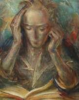 Diller, P. M. Maler des 20. Jh.. ''Lesende'', stilisier