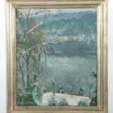 Maler des 20. Jh. ''Winterliche Seelandschaft'', stilis - Foto 2