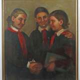 Russischer Maler des 20. Jh. ''Drei Pioniere'' drei jun - photo 2