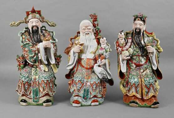 Große Porzellanfiguren Sanxing - Foto 1