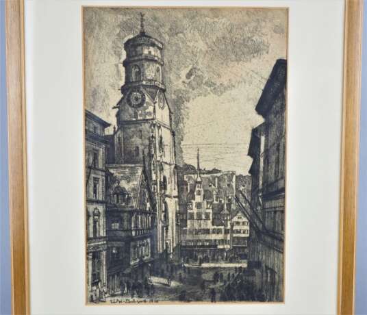 Radierung, Stuttgart Stiftskirche, 1920 - Foto 1