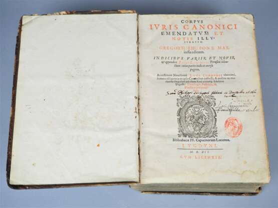 Antikes Buch , Canon Iuris Civilis, 1591 - фото 3