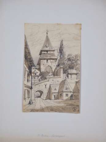 Joseph Cades (1855, Altheim - 1943, Stuttgart) - Zeichnung Ansicht Stuttgart, 1881 - фото 1
