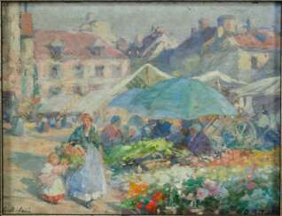 Gennaro Befani (1866, Neapel - 1949, Bagneux) - Blumenmarkt, Ende 19. Jh.