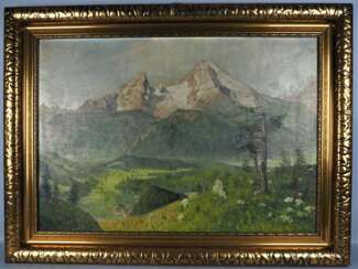 Walter Thamm (1885 - 1938) - Blick über Berchtesgaden auf den Watzmann