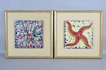 Salvador Dali, zwei Keramikfliesen, 1954