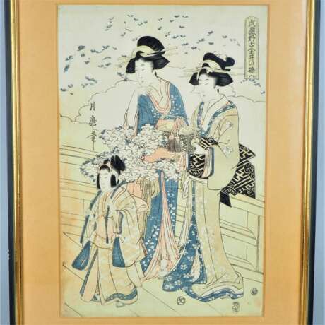 Japanischer Farbholzschnitt, ca. 1807 - Foto 1