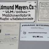 2 emaillierte Werbeschilder Ulm, Mitte 20. Jh. - photo 1