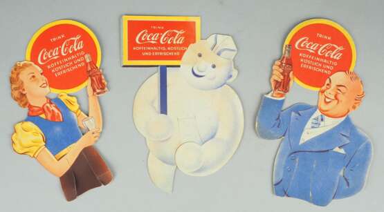 3x Coca Cola Tischaufsteller, Essen 1939 - фото 1