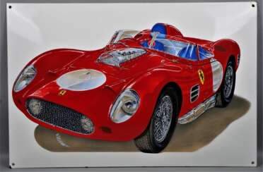 Ferrari Testa Rossa 1960 - Altes Emaille Schild, 1980er