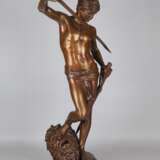 Repräsentative große Bronze "David Sieger" (über 72cm hoch!) von Antonin Mercié gegossen von F. Barbedienne - Foto 1