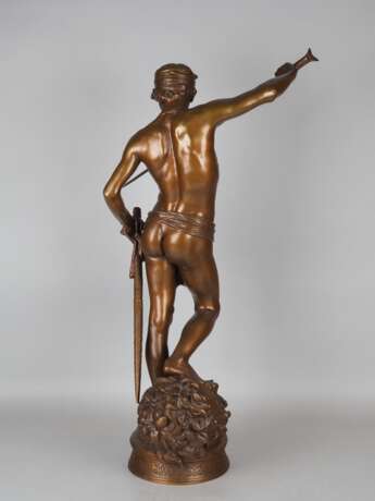 Repräsentative große Bronze "David Sieger" (über 72cm hoch!) von Antonin Mercié gegossen von F. Barbedienne - Foto 3