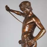 Repräsentative große Bronze "David Sieger" (über 72cm hoch!) von Antonin Mercié gegossen von F. Barbedienne - фото 4
