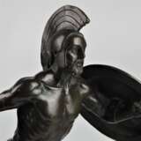 Bronze eines römischen Gladiators auf Marmorsockel, männlicher Akt, Krieger - Foto 3