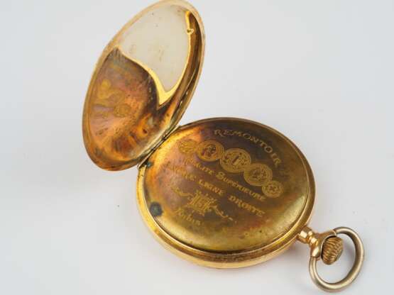 Savonnette Taschenuhr im 14K Gold Gehäuse um 1900 - photo 2