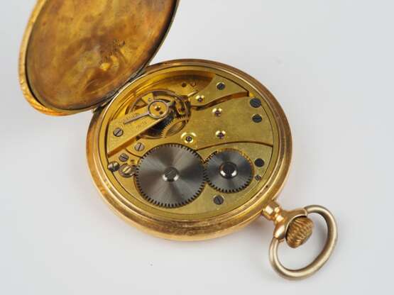 Savonnette Taschenuhr im 14K Gold Gehäuse um 1900 - фото 4