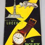 Altes Rolex / Bucherer Uhren Prospekt mit Luzern Stadtplan, 1950er - Foto 1