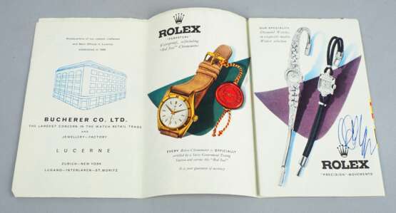 Altes Rolex / Bucherer Uhren Prospekt mit Luzern Stadtplan, 1950er - фото 2