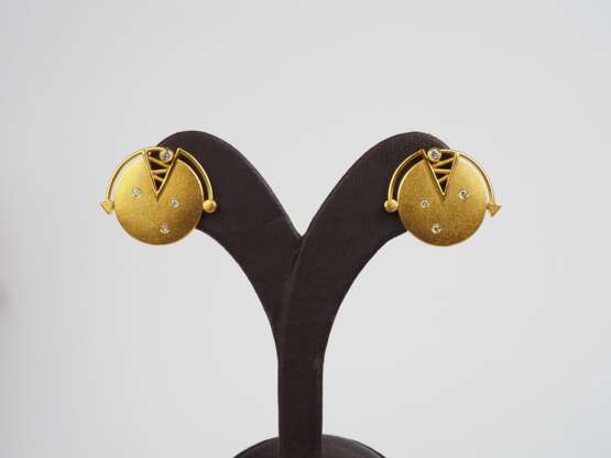 Paar 18K Gold Ohrringe mit Brillanten - фото 2