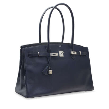 A BLEU MARINE TOGO LEATHER JPG SHOULDER BIRKIN 45 WITH BRUSHED PALLADIUM HARDWARE - photo 2