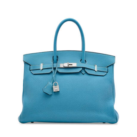 A BLEU JEAN CLÉMENCE LEATHER BIRKIN 35 WITH PALLADIUM HARDWARE - Foto 1