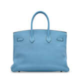 A BLEU JEAN CLÉMENCE LEATHER BIRKIN 35 WITH PALLADIUM HARDWARE - photo 3