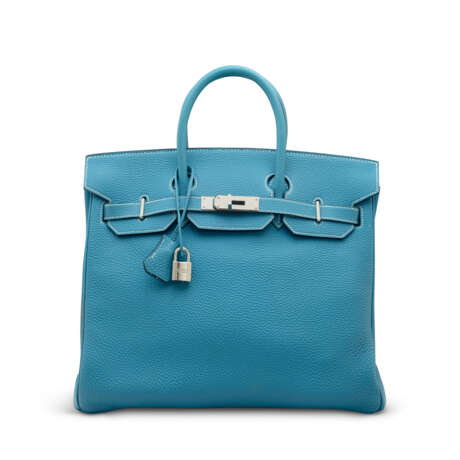 A BLEU JEAN TOGO LEATHER HAC BIRKIN 32 WITH PALLADIUM HARDWARE - фото 1