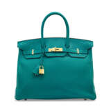 A BLEU PAON TOGO LEATHER BIRKIN 35 WITH GOLD HARDWARE - фото 1