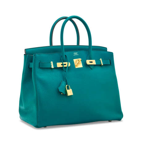A BLEU PAON TOGO LEATHER BIRKIN 35 WITH GOLD HARDWARE - фото 3