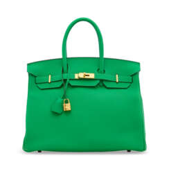 A BAMBOU CLÉMENCE LEATHER BIRKIN 35 WITH GOLD HARDWARE