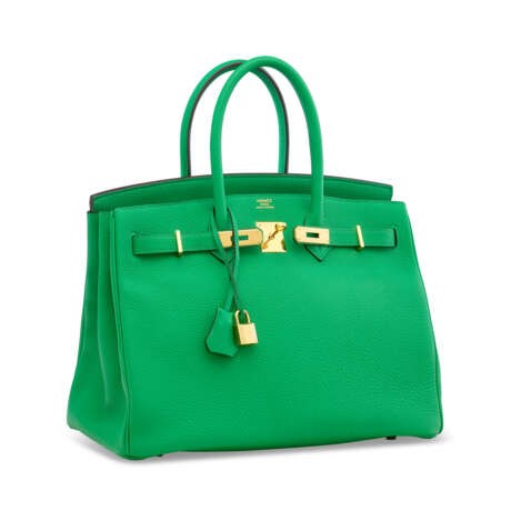A BAMBOU CLÉMENCE LEATHER BIRKIN 35 WITH GOLD HARDWARE - Foto 2