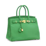 A BAMBOU CLÉMENCE LEATHER BIRKIN 35 WITH GOLD HARDWARE - фото 2
