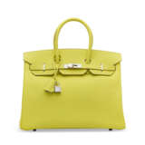 A LIME & GRIS PERLE EPSOM LEATHER CANDY BIRKIN 35 WITH PALLADIUM HARDWARE - photo 1
