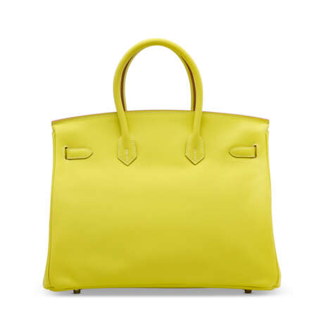 A LIME & GRIS PERLE EPSOM LEATHER CANDY BIRKIN 35 WITH PALLADIUM HARDWARE - photo 3