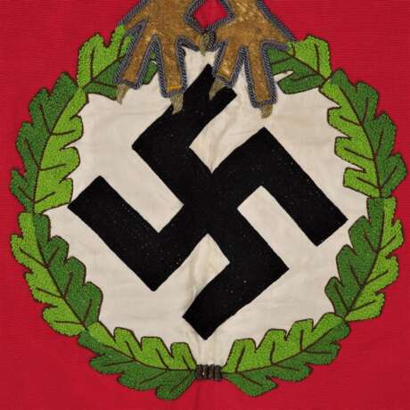 Unikat: Drittes Reich, gestickte NS Fahne um 1933, Post Sportverein Augsburg & Hoheitsadler - photo 6