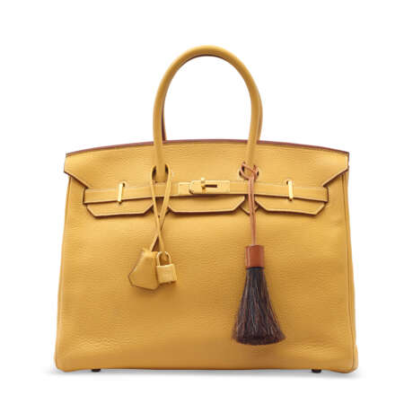 A CURRY CLÉMENCE LEATHER BIRKIN 35 WITH GOLD HARDWARE - фото 3