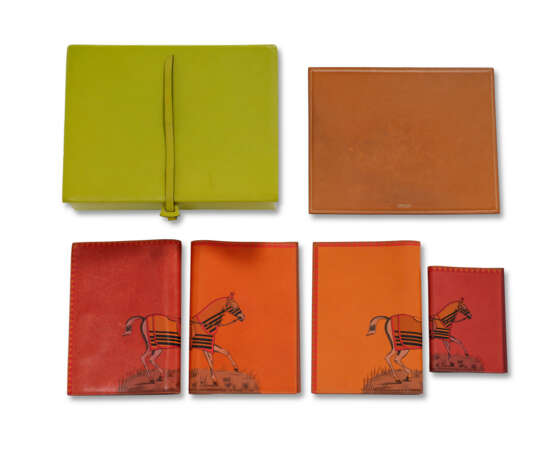 A GROUP OF SIX: A DESK BOX, FOUR AGENDA ROCABAR COVERS & A MOUSE PAD - photo 1