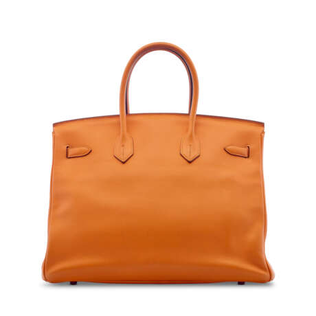 AN ORANGE H SWIFT LEATHER BIRKIN 35 WITH GOLD HARDWARE - photo 3