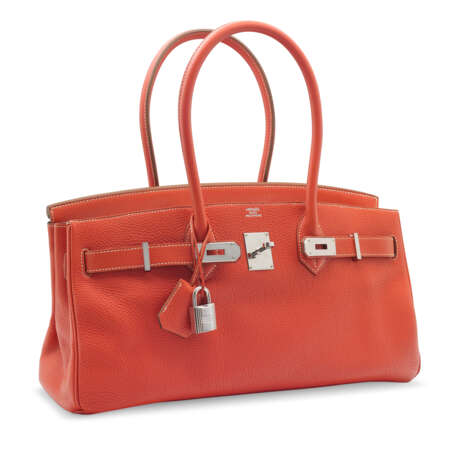 A SANGUINE CLÉMENCE LEATHER JPG SHOULDER BIRKIN 42 WITH PALLADIUM HARDWARE - Foto 2