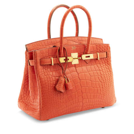 A MATTE SANGUINE ALLIGATOR BIRKIN 30 WITH GOLD HARDWARE - фото 2