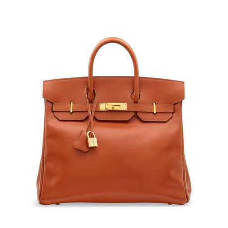 A BRIQUE CALF BOX LEATHER HAC BIRKIN 32 WITH GOLD HARDWARE - фото 1